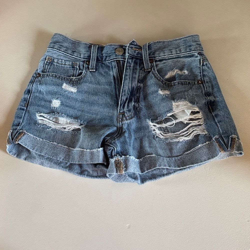 Aeropostale Blue Denim Mom Shorts size 0